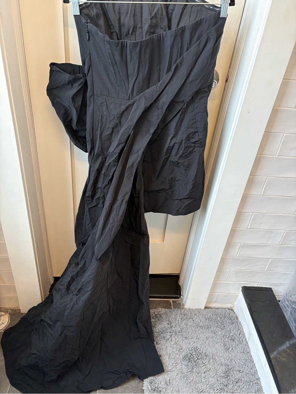 ASOS Black Strapless Gown with Dramatic Draped Bow - Picture 2 of 2